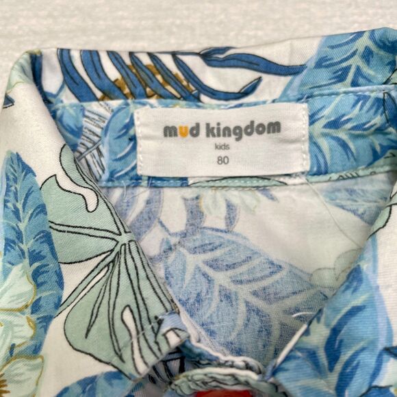 Boys Hawaiian Floral Button Down Shirt 12-18 Months Mud Kingdom Short Sleeve - Picture 6 of 8
